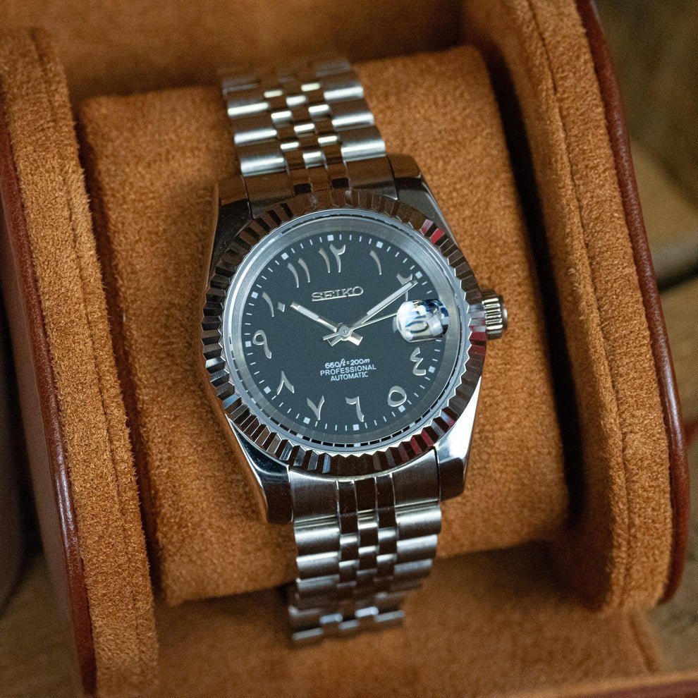 Seiko Mod Datejust Arabic | Black - TWTwatches
