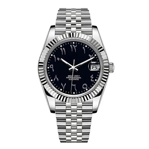 Seiko Mod Datejust Arabic | Black - TWTwatches