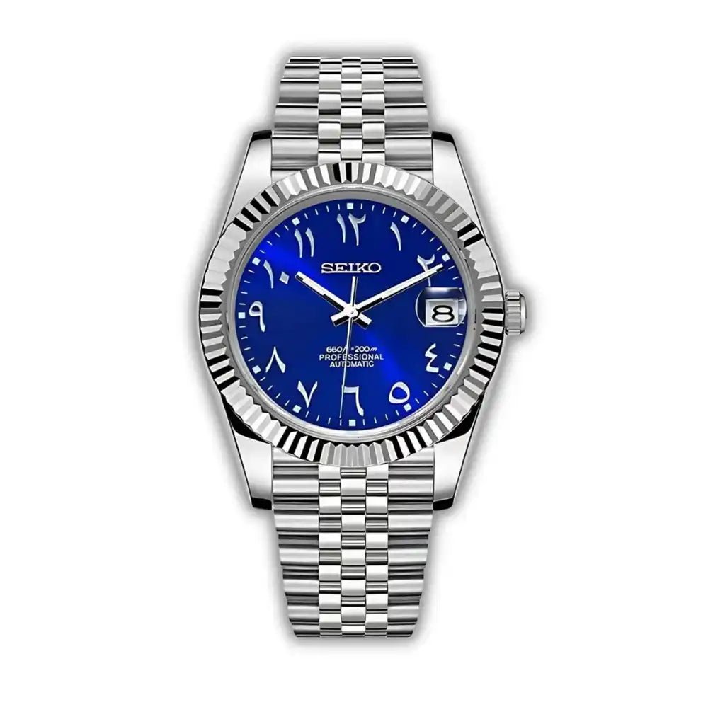 Seiko Mod Datejust Arabic | Blue - TWTwatches