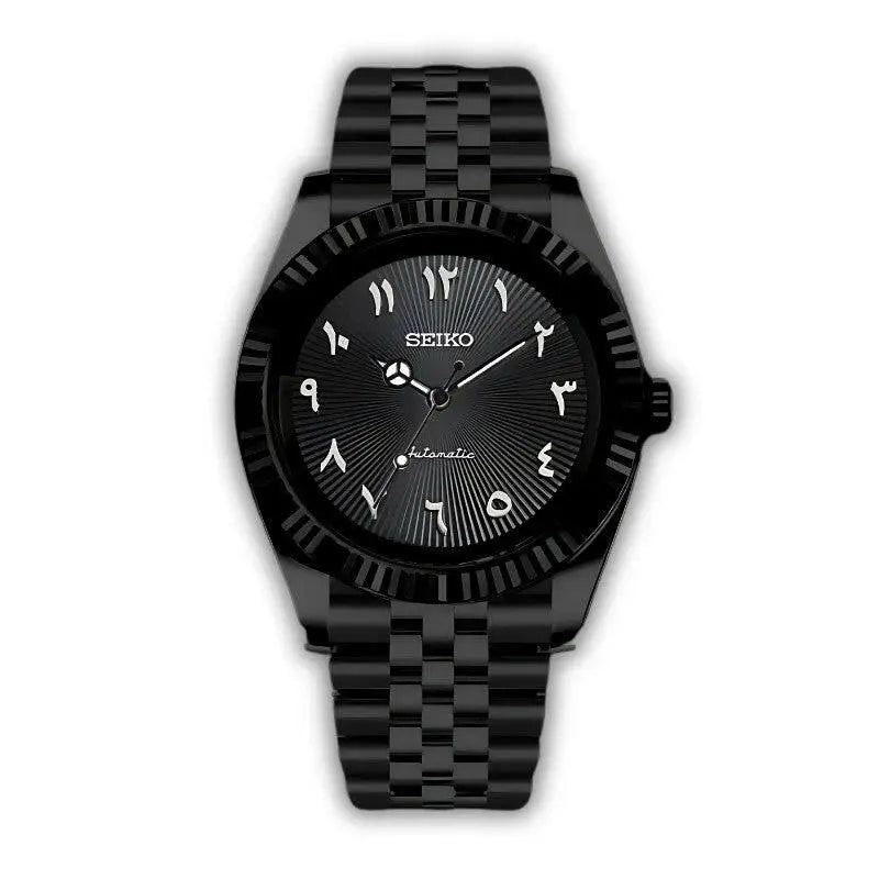 Seiko Mod Datejust Arabic | Full Black - TWTwatches