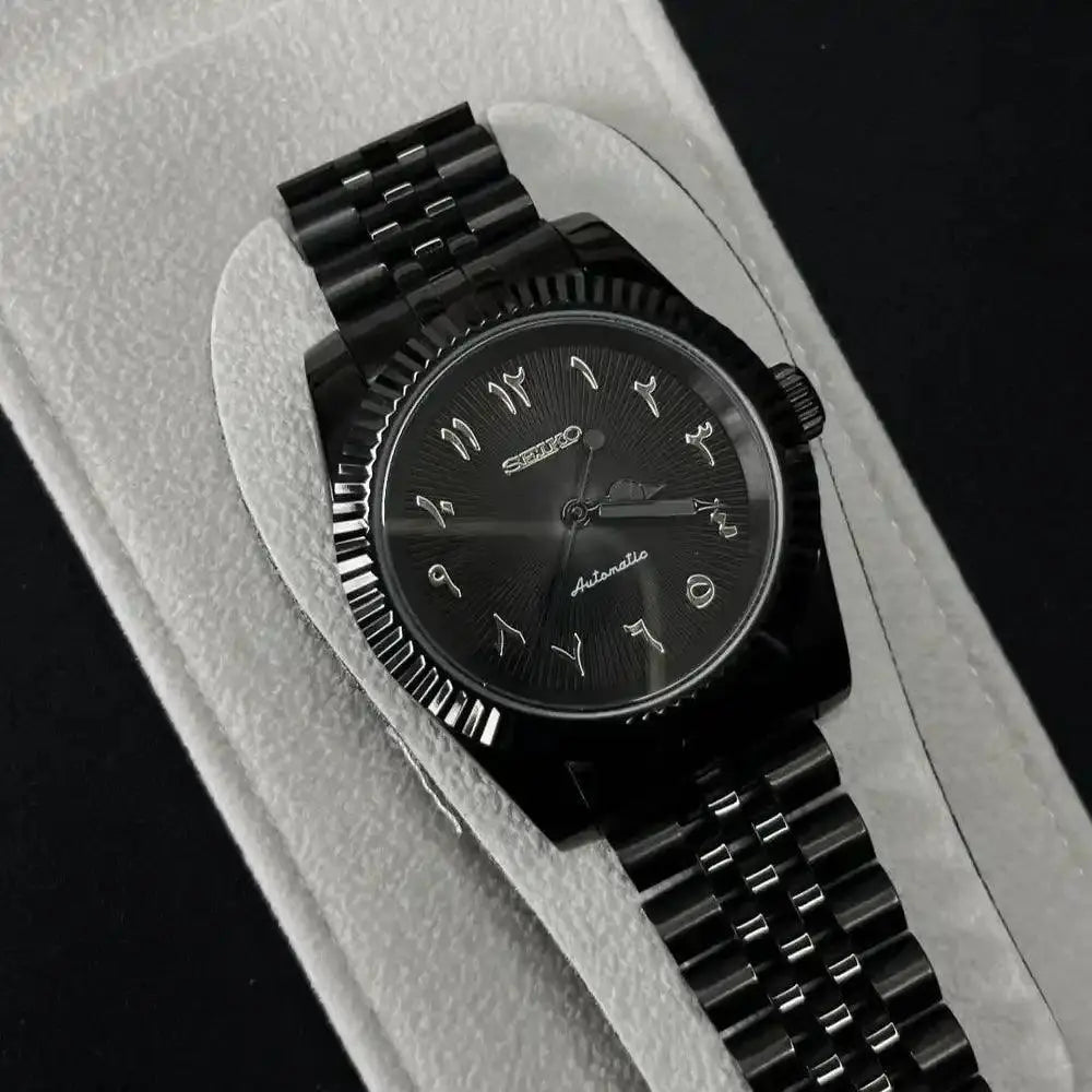 Seiko Mod Datejust Arabic | Full Black - TWTwatches