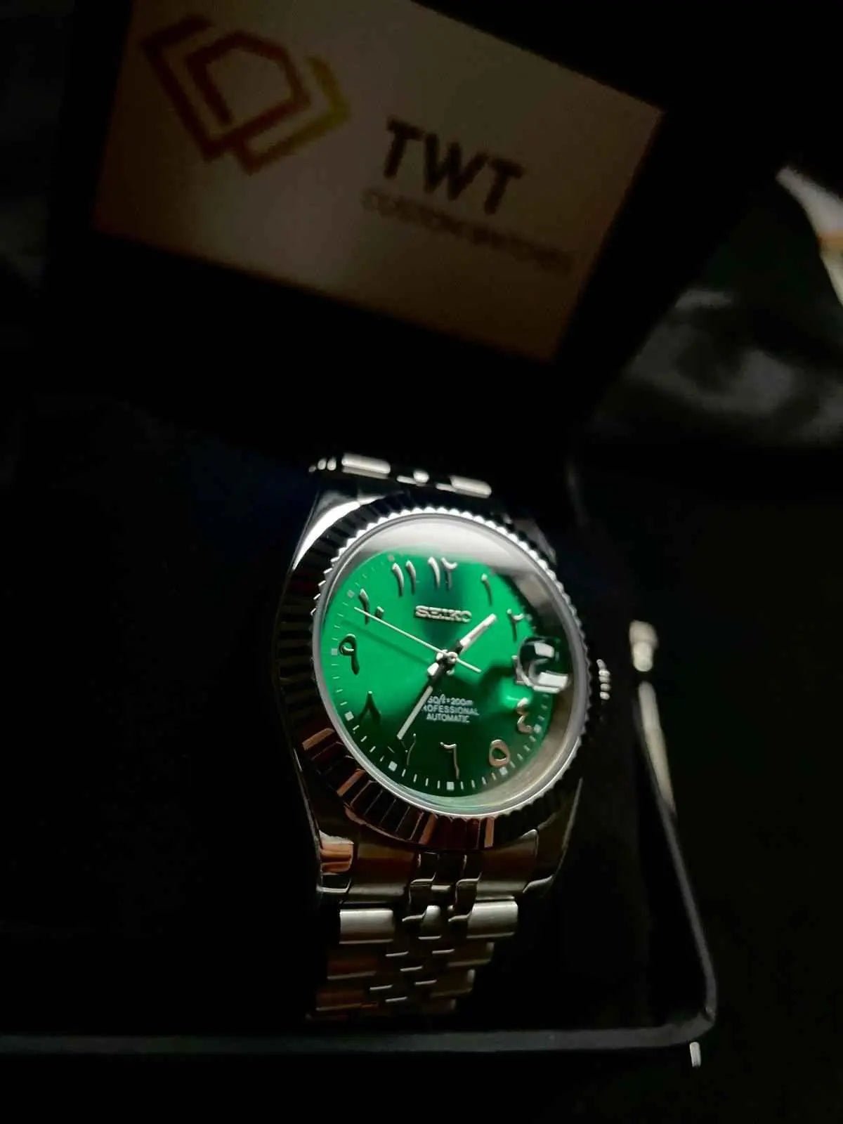 Seiko Mod Datejust Arabic | Green - TWTwatches