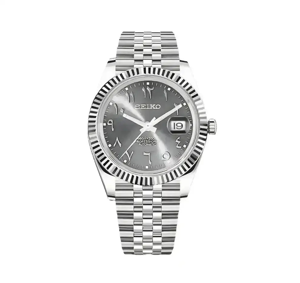 Seiko Mod Datejust Arabic | Grey - TWTwatches
