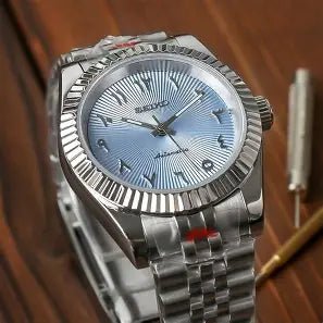 Seiko Mod Datejust Arabic | Light Blue - TWTwatches