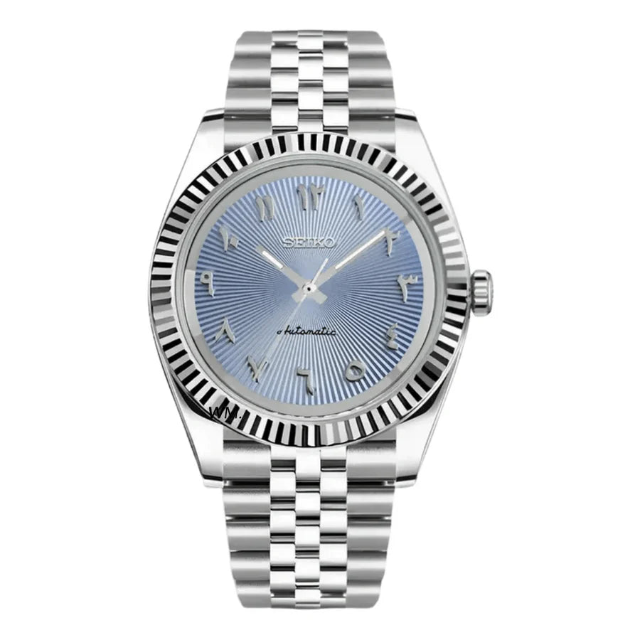 Seiko Mod Datejust Arabic | Light Blue - TWTwatches