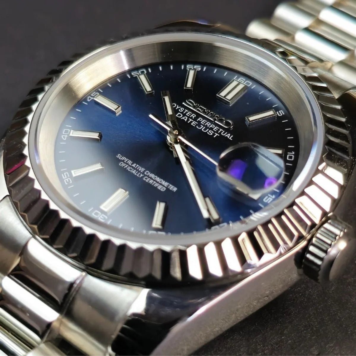 Seiko Mod Datejust | Blue - TWTwatches