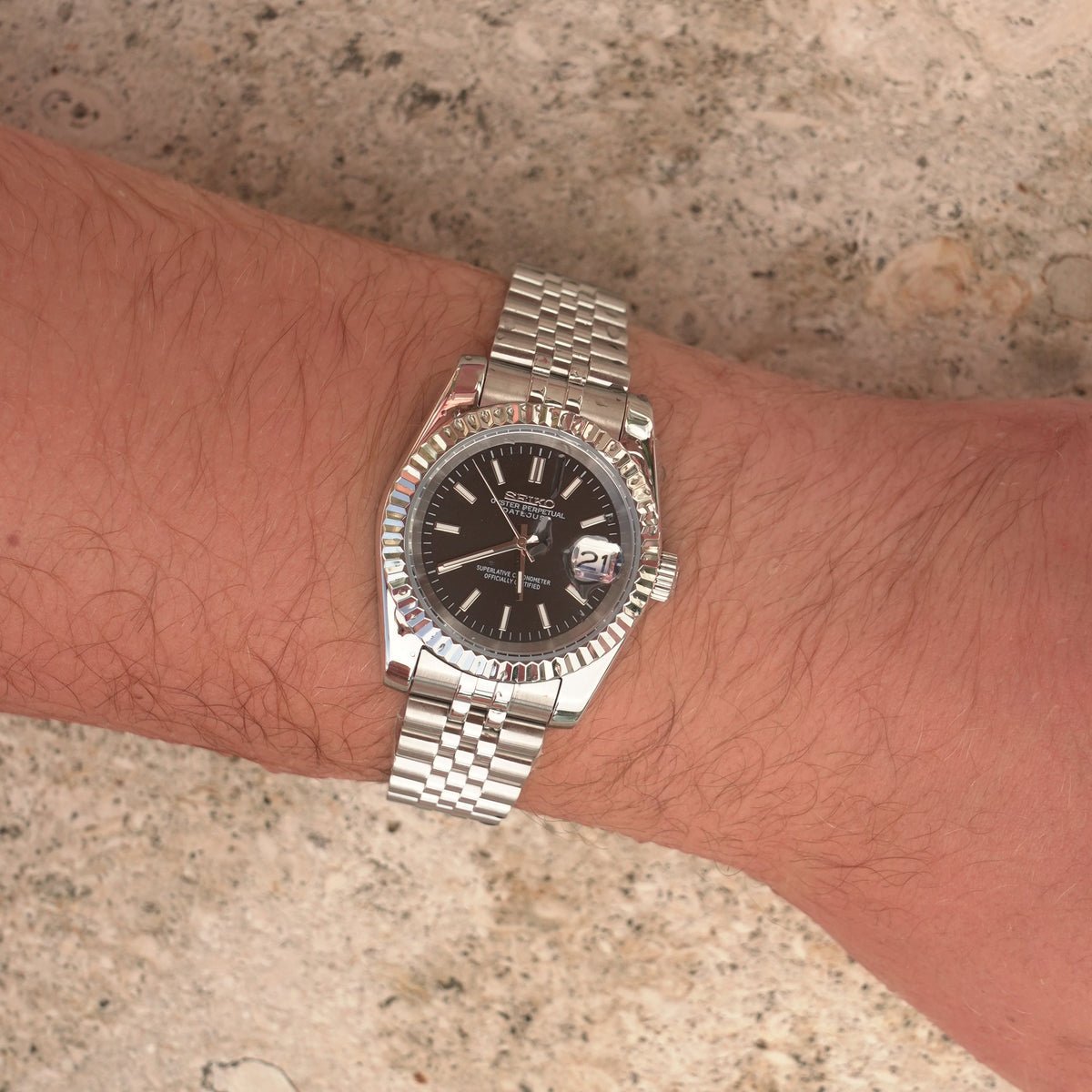 Seiko Mod Datejust | Classic Black - TWTwatches