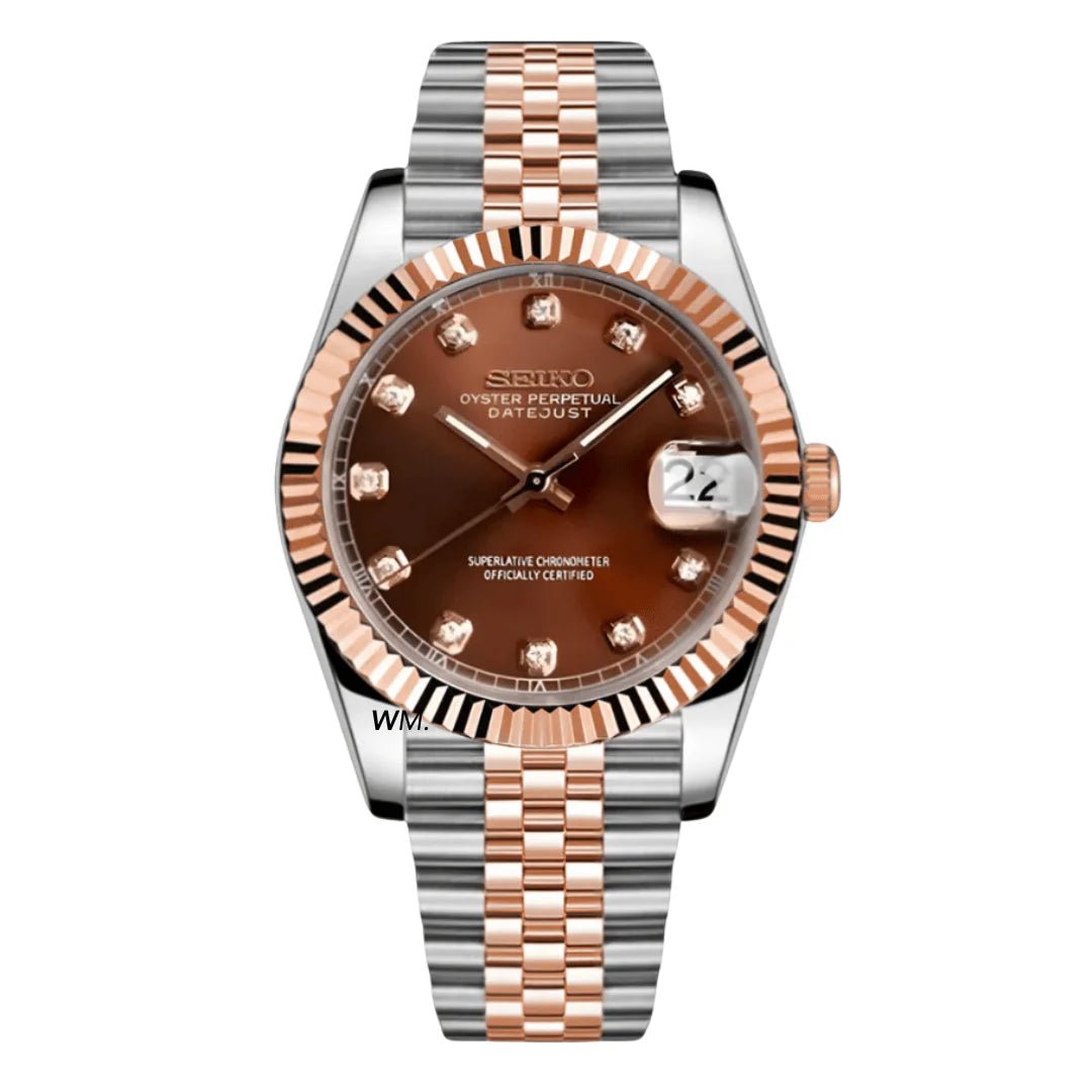 Seiko Mod Datejust Diamond | Chocolate - TWTwatches