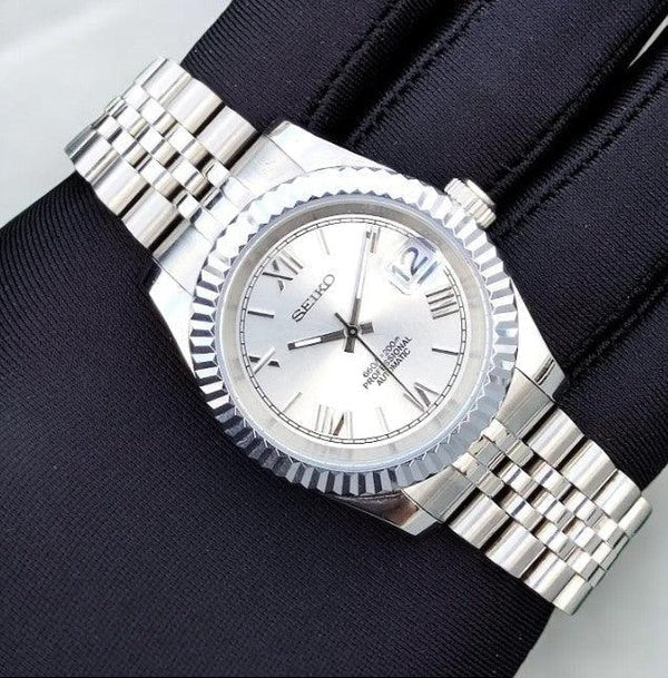 Seiko Mod Datejust Roman Classic | White - TWTwatches