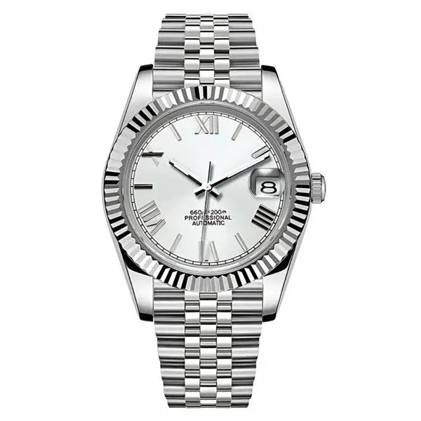 Seiko Mod Datejust Roman Classic | White - TWTwatches