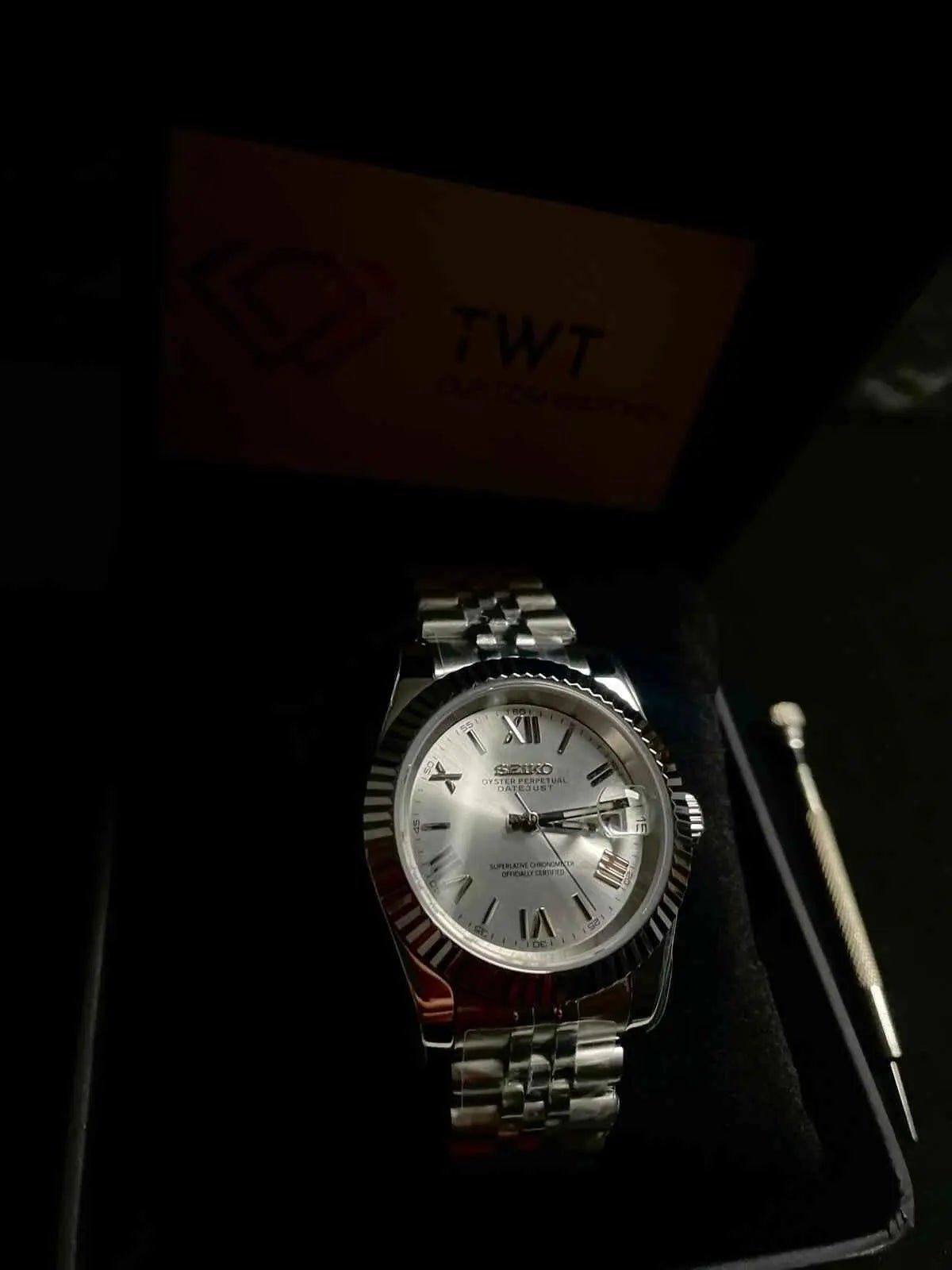 Seiko Mod Datejust Roman Classic | White - TWTwatches