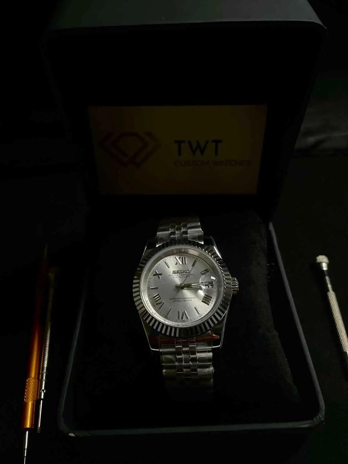 Seiko Mod Datejust Roman Classic | White - TWTwatches