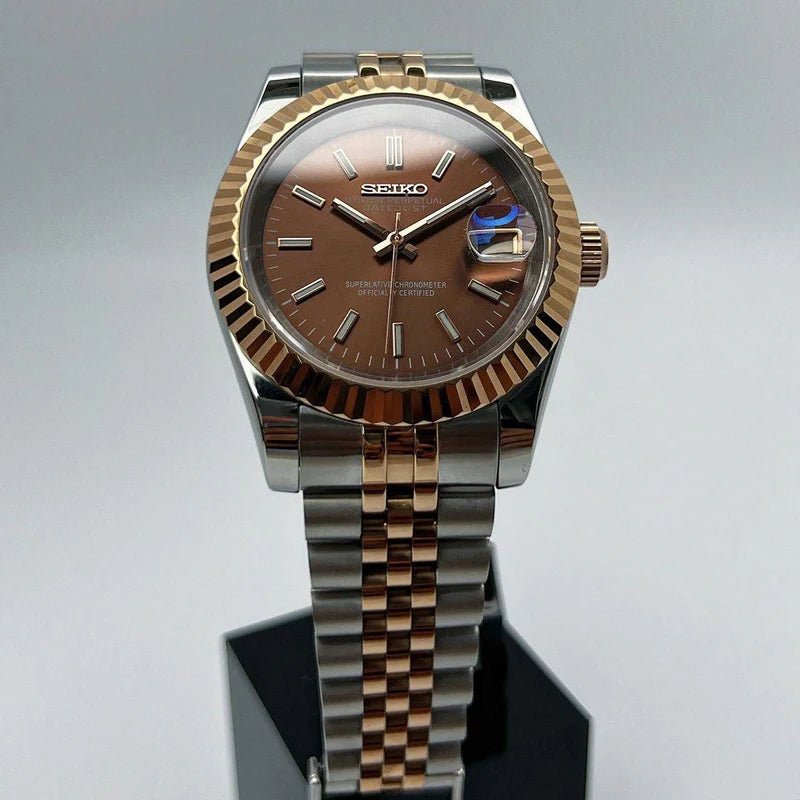 Seiko Mod Datejust Rose Gold | Twotone - TWTwatches
