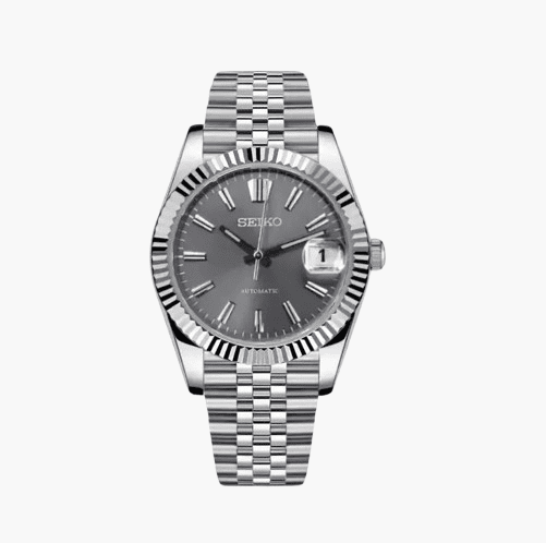 Seiko Mod Datejust Sunburst | Grey - TWTwatches