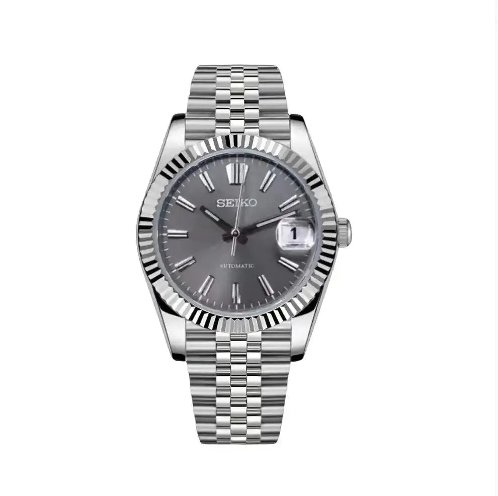 Seiko Mod Datejust Sunburst | Grey - TWTwatches
