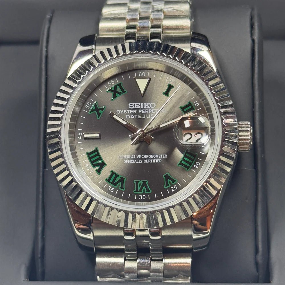 Seiko Mod Datejust | Wimbledon | Silver - TWTwatches