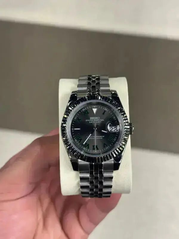 Seiko Mod Datejust | Wimbledon | Silver - TWTwatches