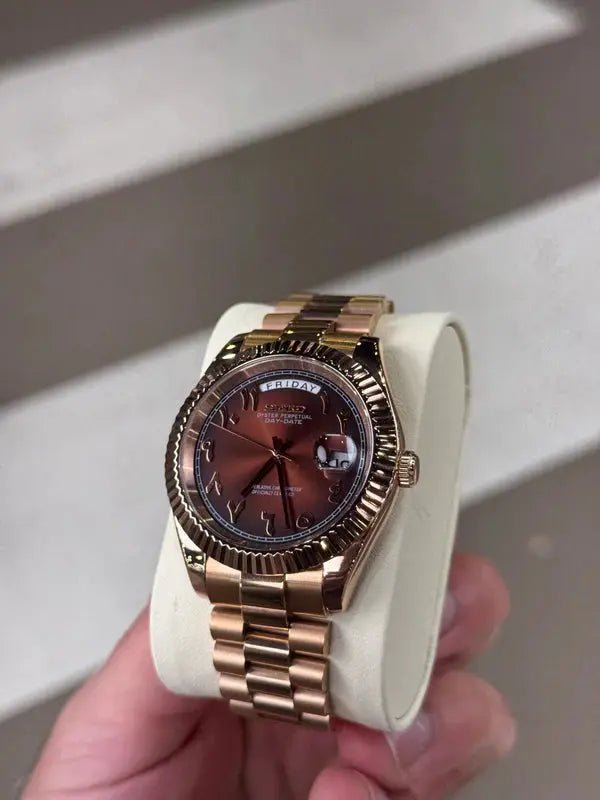 Seiko Mod Day Date Arabic | Rose Gold - TWTwatches