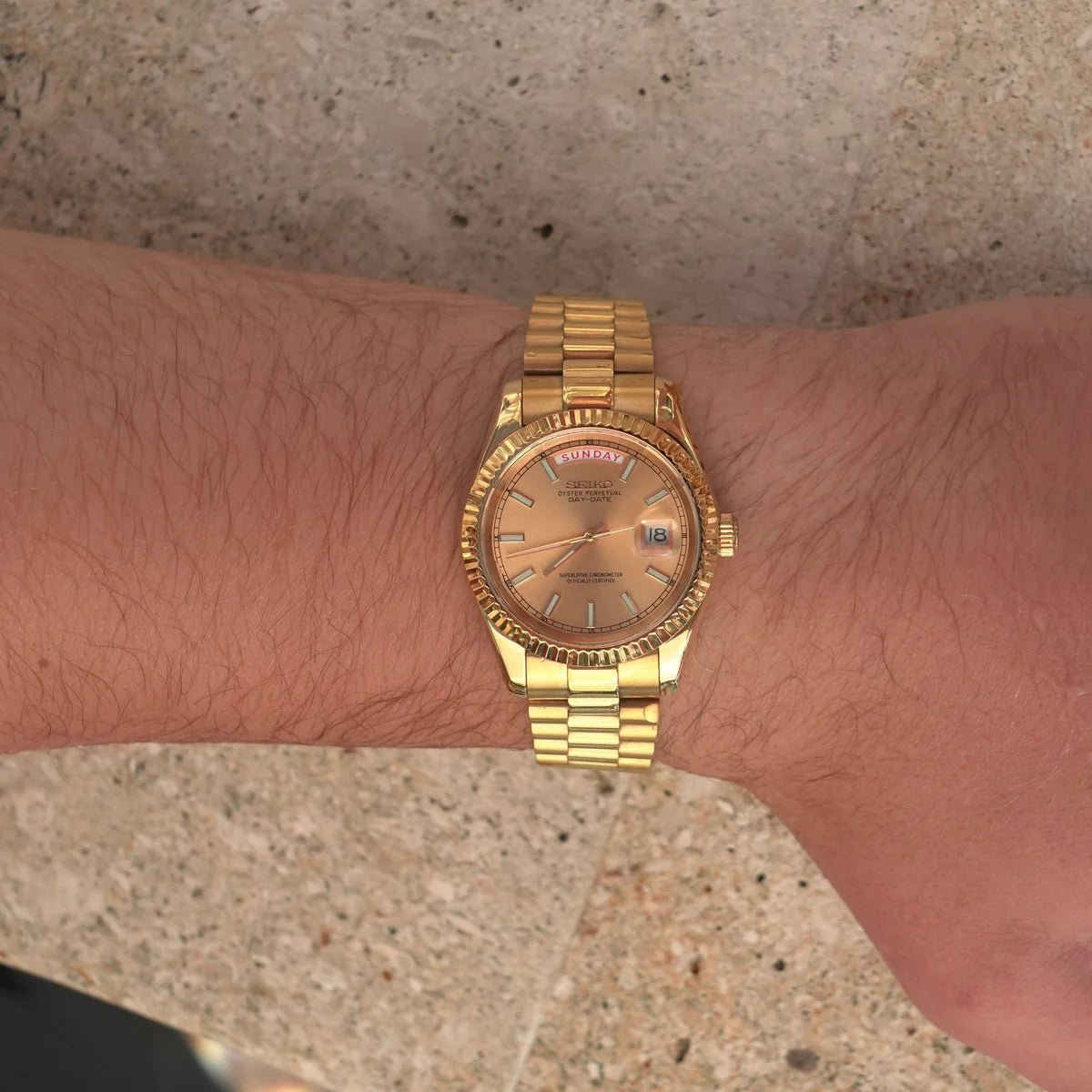 Seiko Mod Day Date | Gold - TWTwatches