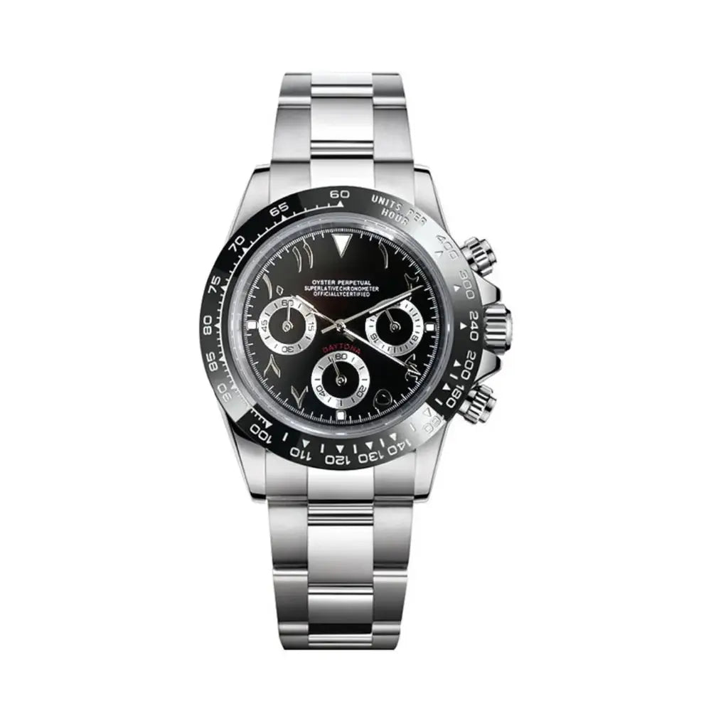 Seiko Mod Daytona Arabic | Black - TWTwatches
