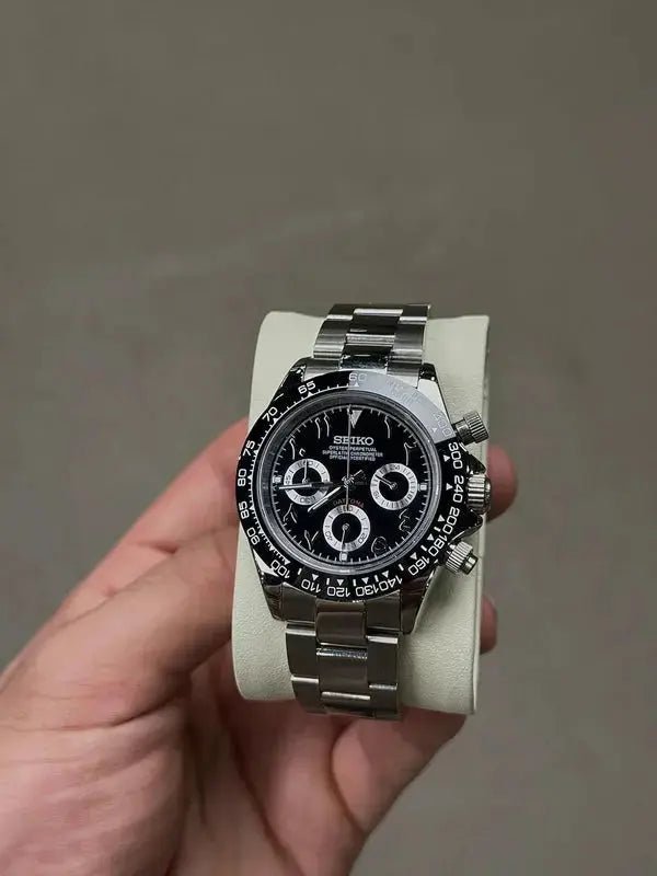 Seiko Mod Daytona Arabic | Black - TWTwatches