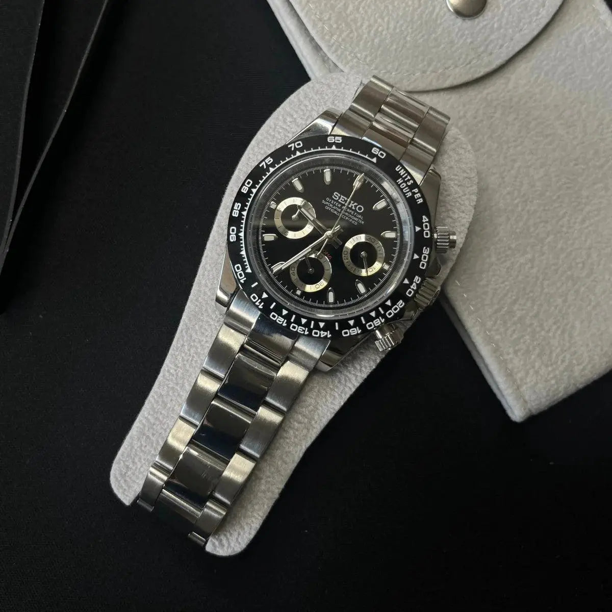 Seiko Mod Daytona | Black - TWTwatches