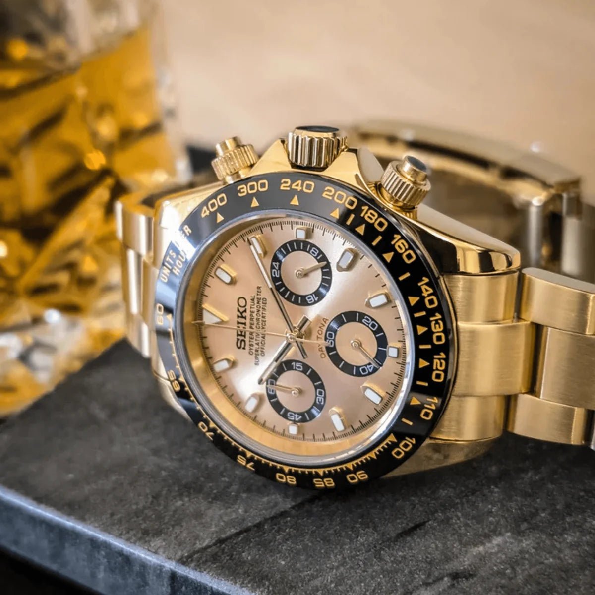 Seiko Mod Daytona | Gold - TWTwatches
