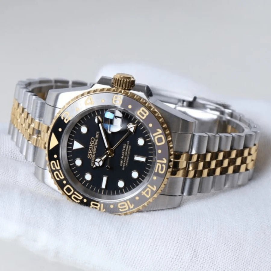 Seiko Mod GMT Black | Gold - TWTwatches