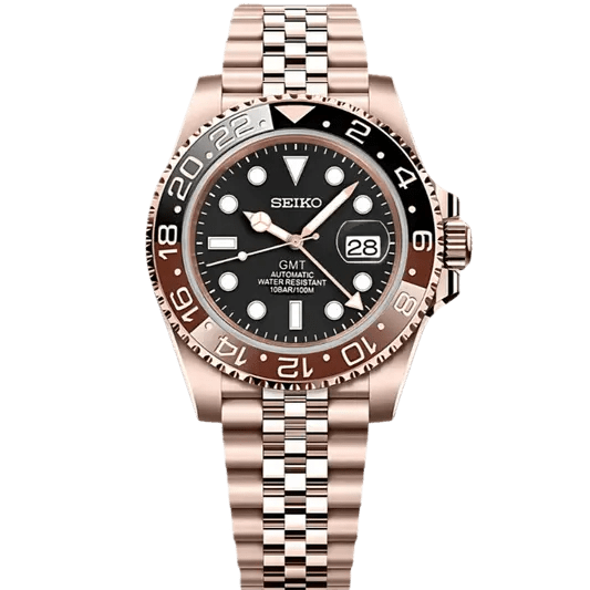 Seiko Mod GMT Rootbeer | Rose Gold - TWTwatches