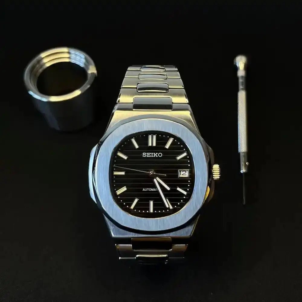 Seiko Mod Nautilus | Black - TWTwatches