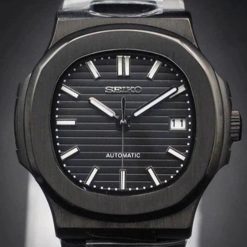 Seiko Mod Nautilus | Full Black - TWTwatches