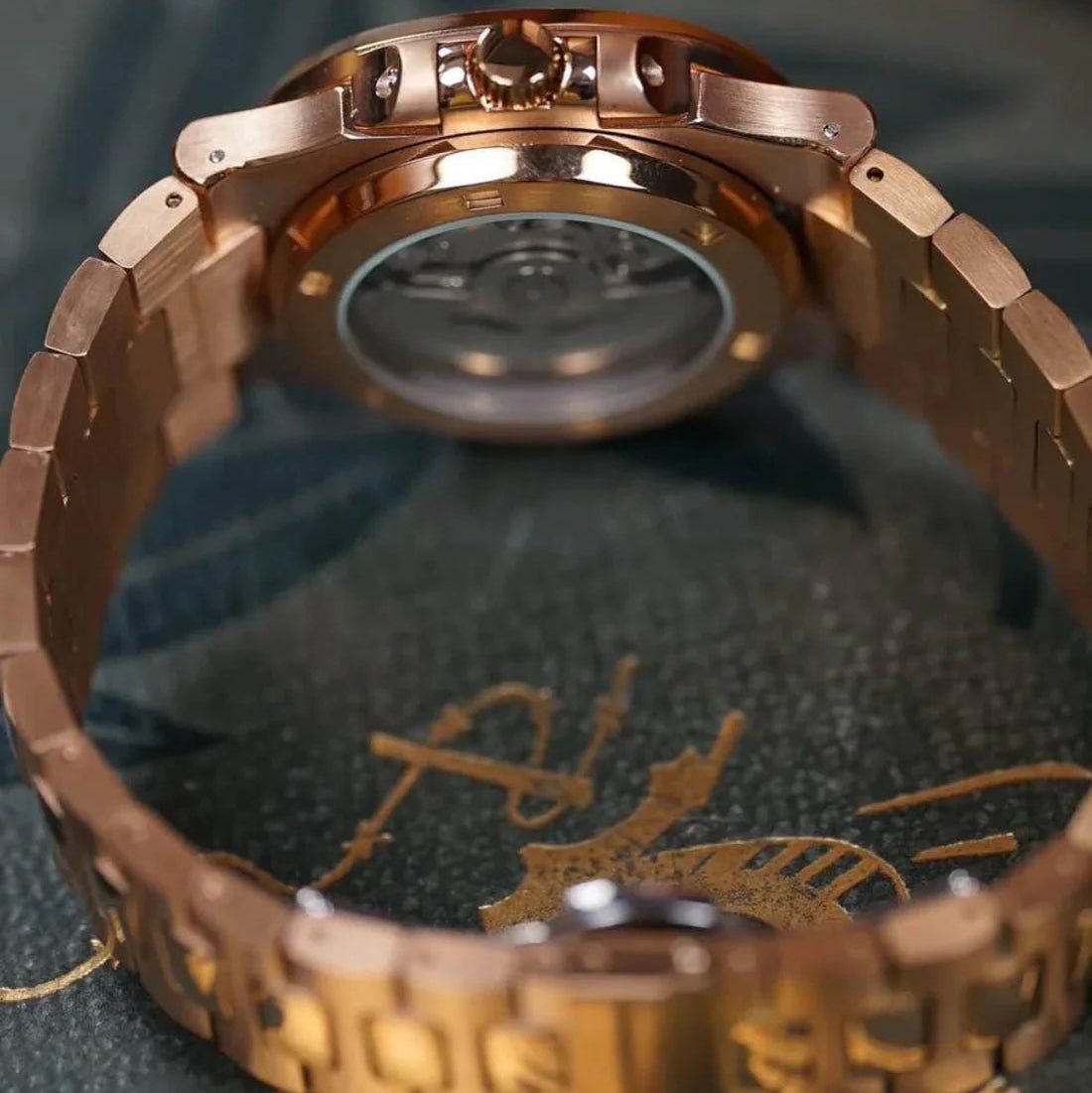 Seiko Mod Nautilus Open Heart | Rose Gold - TWTwatches