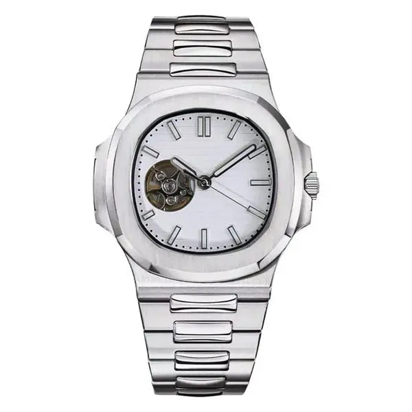 Seiko Mod Nautilus Open Heart | White - TWTwatches