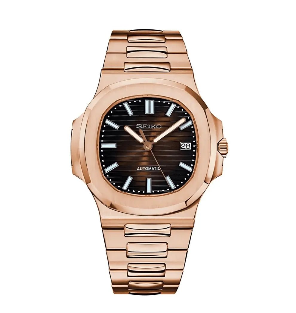 Seiko Mod Nautilus | Rose Gold - TWTwatches