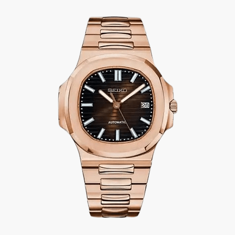 Seiko Mod Nautilus | Rose Gold - TWTwatches