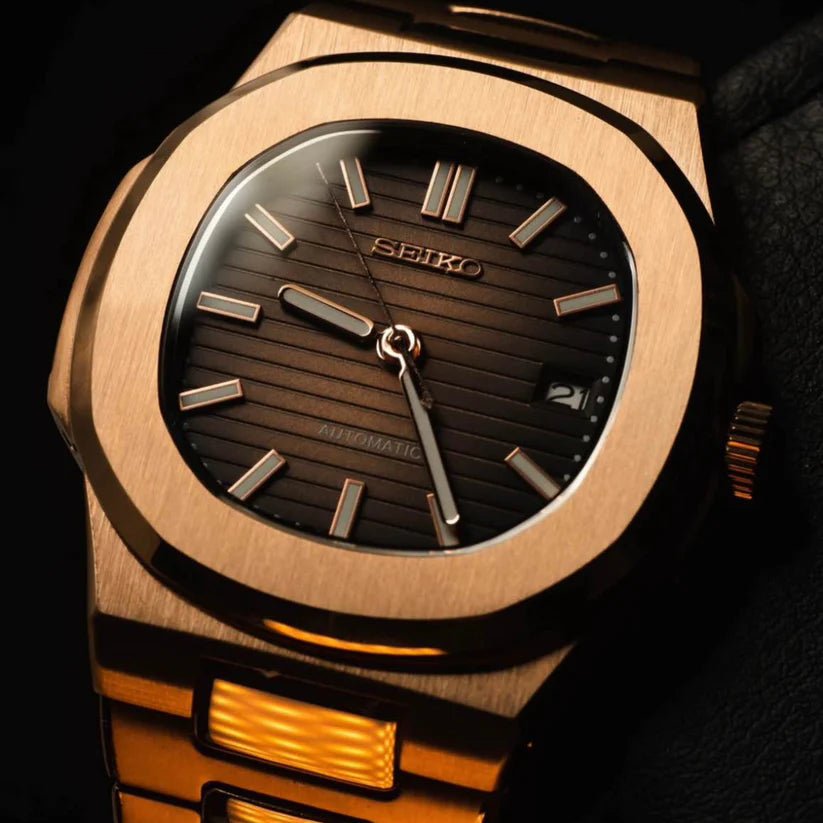 Seiko Mod Nautilus | Rose Gold - TWTwatches