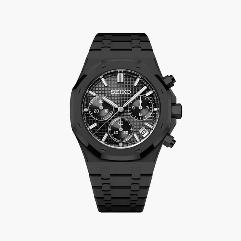 Seiko Mod Royal Oak Chrono | Black - TWTwatches