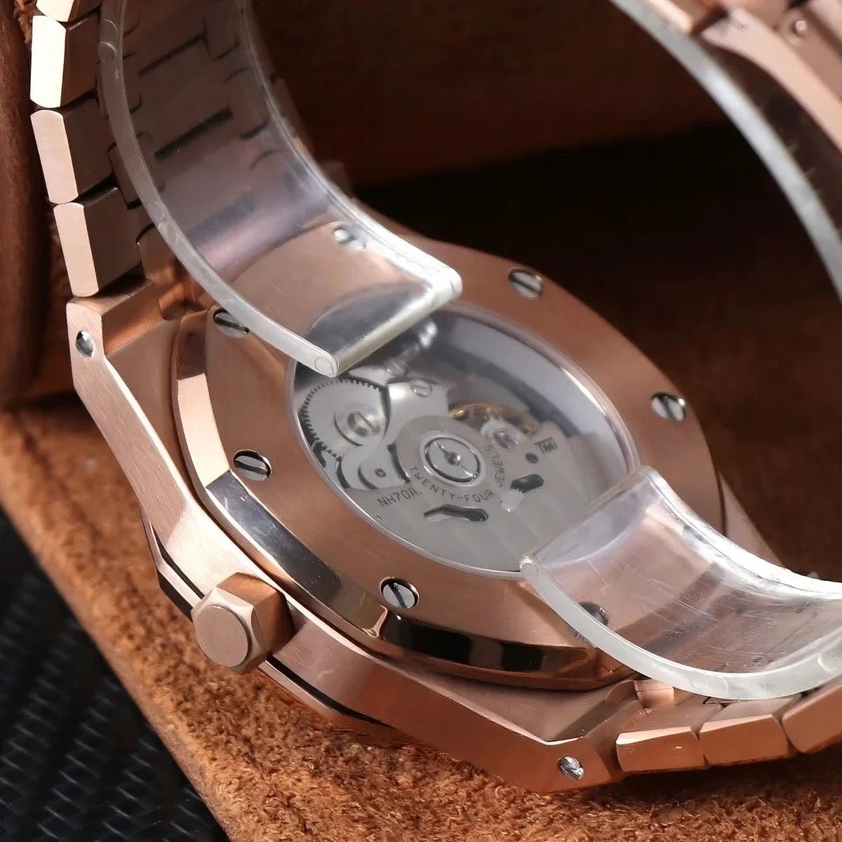 Seiko Mod Royal Oak Skeleton | Rose - TWTwatches