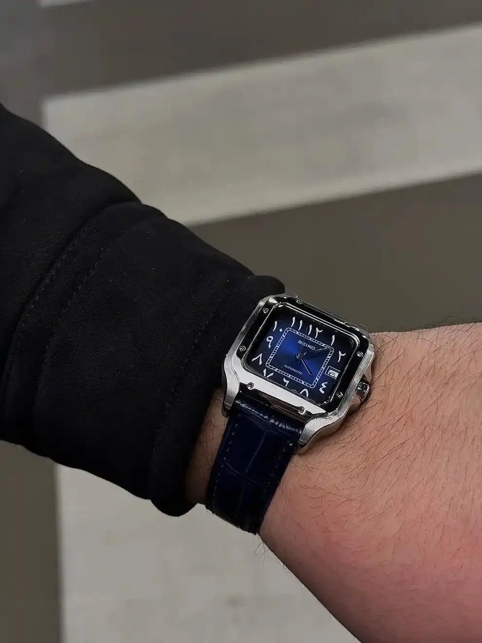 Seiko Mod Santos Arabic | Blue - TWTwatches