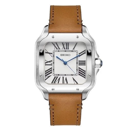 Seiko Mod Santos Leather | Brown - TWTwatches