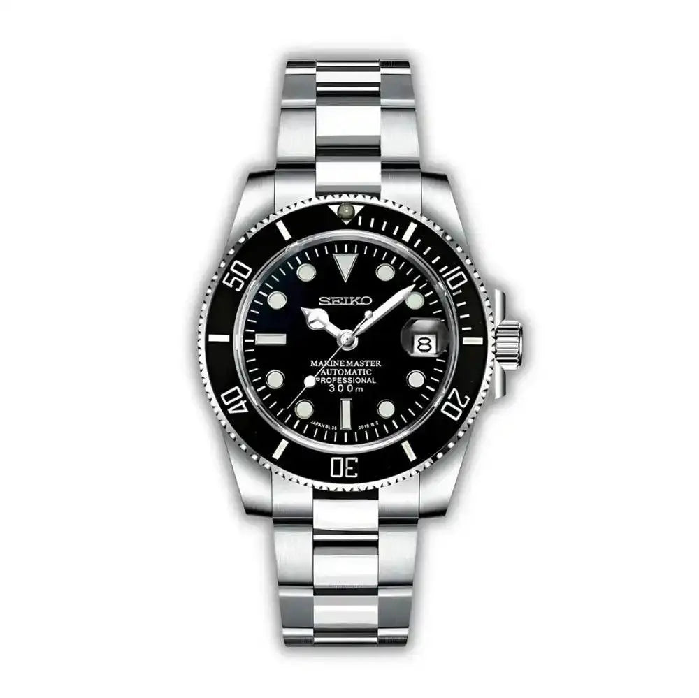 Seiko Mod Submariner Classic | Silver - TWTwatches