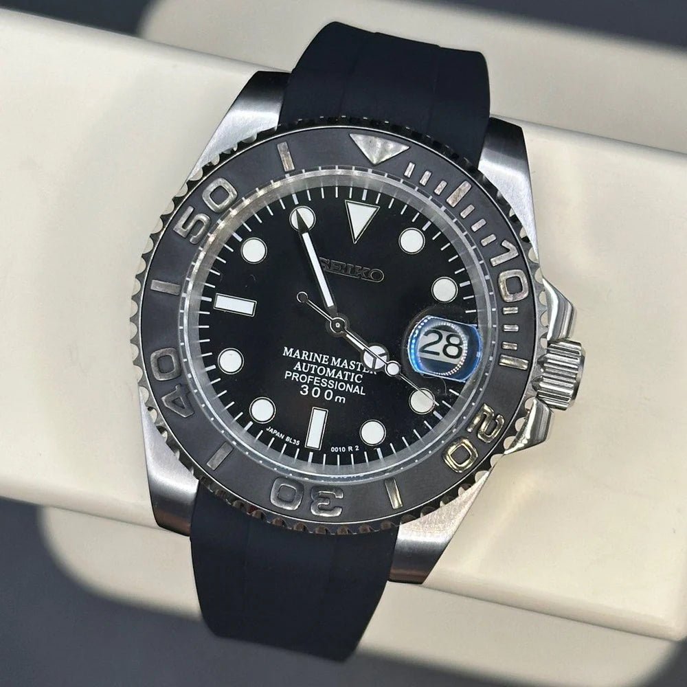 Seiko Mod Submariner Yachtmaster | Black - TWTwatches