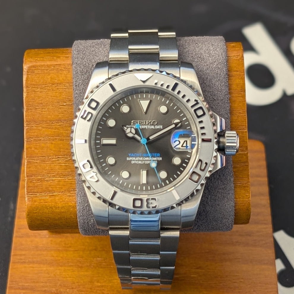 Seiko Mod Submariner Yachtmaster | Silver - TWTwatches