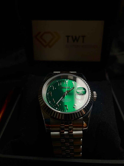 Seiko mod Datejust Crystal Green Arabic - TWTwatches