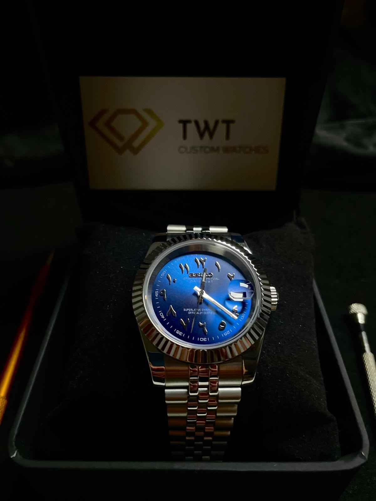 Seiko Mod Datejust Blue Arabic - TWTwatches