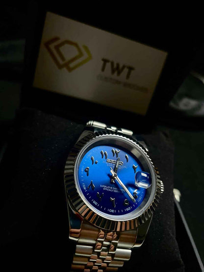 Seiko Mod Datejust Blue Arabic - TWTwatches