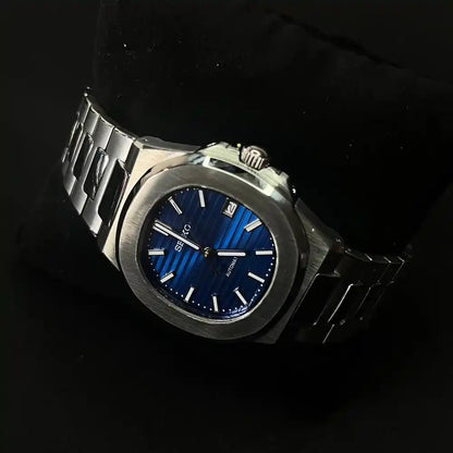 Seiko Mod Nautilus Blue - TWTwatches