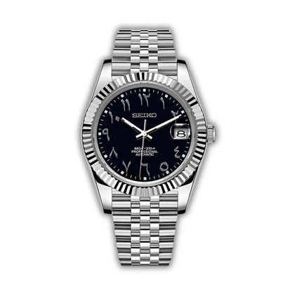 Seiko Mod Datejust Arabic | Black - TWTwatches