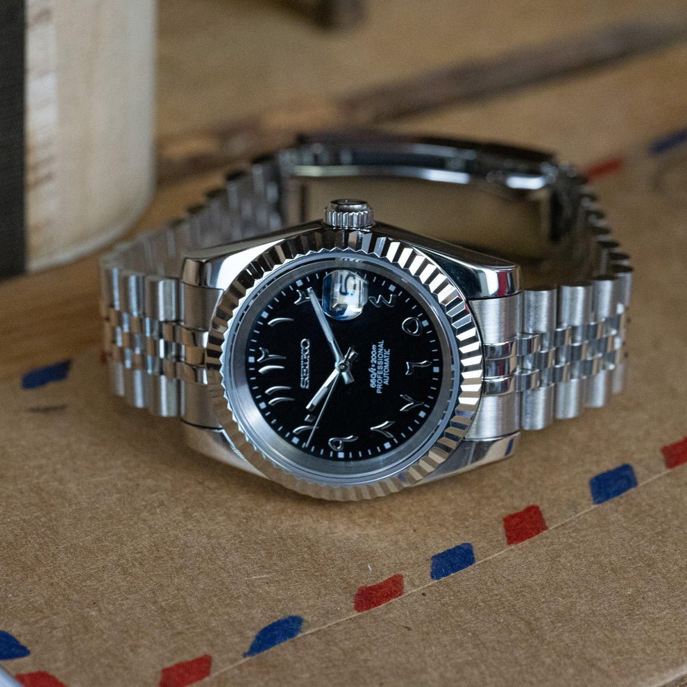 Seiko Mod Datejust Arabic | Black - TWTwatches