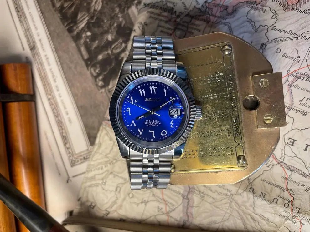 Seiko Mod Datejust Arabic | Blue - TWTwatches